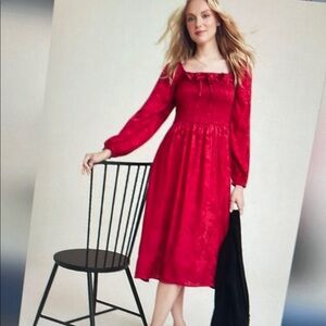 Elegant Red Midi Dress